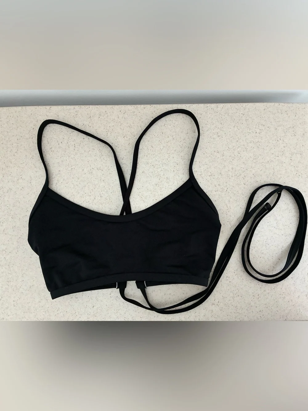 Jolyn Clothing Grayson style Black racer back Sports Bra bathing suit